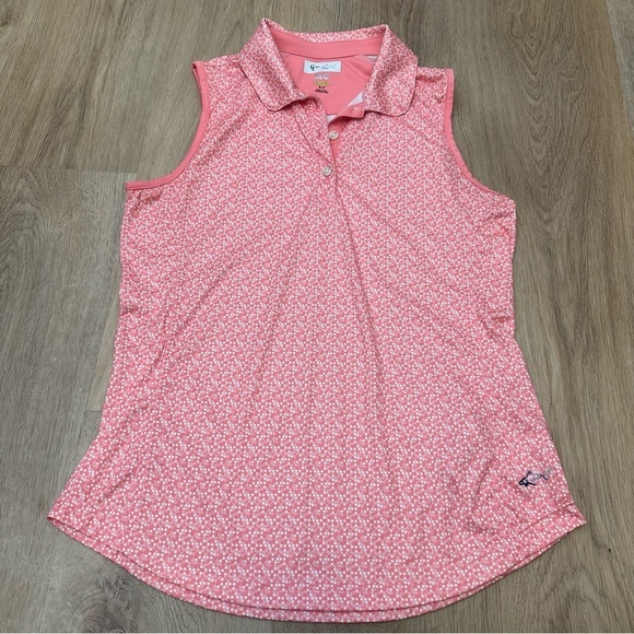 Greg Norman Collection Peachy Pink Sleeveless Golf Polo size S - Picture 2 of 6